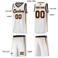 White Honeycomb Pattern Sports Uniform Basketball Jersey 5