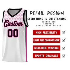 White Honeycomb Pattern Sports Uniform Basketball Jersey 2