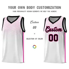 White Honeycomb Pattern Sports Uniform Basketball Jersey 3