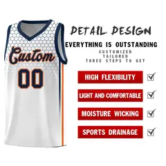 White Honeycomb Pattern Sports Uniform Basketball Jersey 2