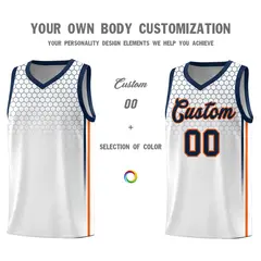White Honeycomb Pattern Sports Uniform Basketball Jersey 3