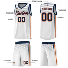 White Honeycomb Pattern Sports Uniform Basketball Jersey 5