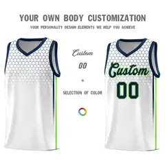 White Honeycomb Pattern Sports Uniform Basketball Jersey 3