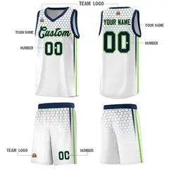 White Honeycomb Pattern Sports Uniform Basketball Jersey 5