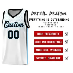 White Honeycomb Pattern Sports Uniform Basketball Jersey 2