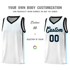White Honeycomb Pattern Sports Uniform Basketball Jersey 3