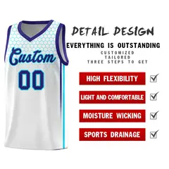 White Honeycomb Pattern Sports Uniform Basketball Jersey 2