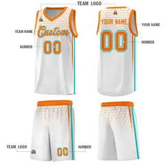 White Honeycomb Pattern Sports Uniform Basketball Jersey 5
