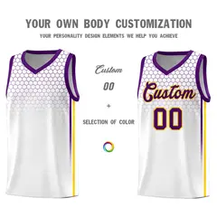 White Honeycomb Pattern Sports Uniform Basketball Jersey 3