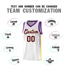 White Honeycomb Pattern Sports Uniform Basketball Jersey 4