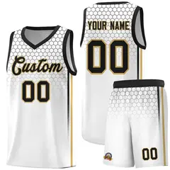 White Honeycomb Pattern Sports Uniform Basketball Jersey 1