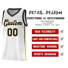 White Honeycomb Pattern Sports Uniform Basketball Jersey 2