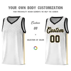 White Honeycomb Pattern Sports Uniform Basketball Jersey 3