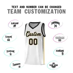 White Honeycomb Pattern Sports Uniform Basketball Jersey 4