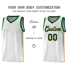 White Honeycomb Pattern Sports Uniform Basketball Jersey 3