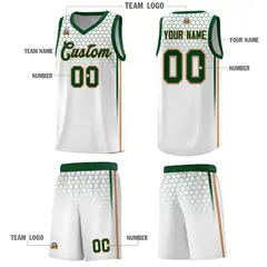 White Honeycomb Pattern Sports Uniform Basketball Jersey 5