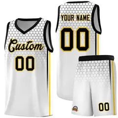 White Honeycomb Pattern Sports Uniform Basketball Jersey 1