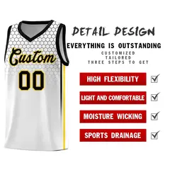White Honeycomb Pattern Sports Uniform Basketball Jersey 2