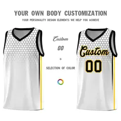 White Honeycomb Pattern Sports Uniform Basketball Jersey 3