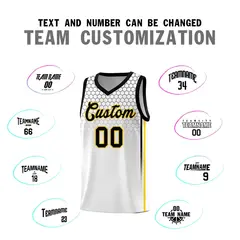 White Honeycomb Pattern Sports Uniform Basketball Jersey 4