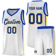 White Honeycomb Pattern Sports Uniform Basketball Jersey 1