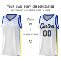 White Honeycomb Pattern Sports Uniform Basketball Jersey 3