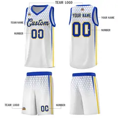 White Honeycomb Pattern Sports Uniform Basketball Jersey 5