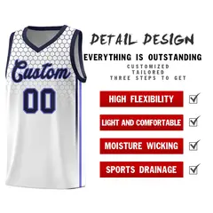 White Honeycomb Pattern Sports Uniform Basketball Jersey 2