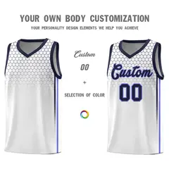 White Honeycomb Pattern Sports Uniform Basketball Jersey 3