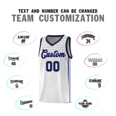 White Honeycomb Pattern Sports Uniform Basketball Jersey 4