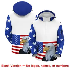 White Independence Day American Flag Waterproof Jacket 6