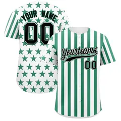 White Kelly Green American Flag Graffiti Baseball Jersey