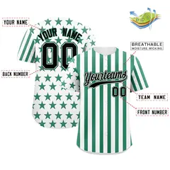 White Kelly Green American Flag Graffiti Baseball Jersey 2