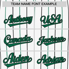White Kelly Green and Black Bi-Color Stripes Baseball Jersey 3