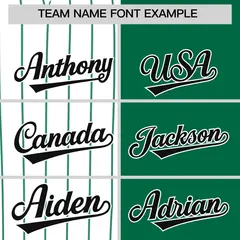 White Kelly Green and Black Pinstripe Raglan Baseball Jersey 3