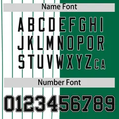 White Kelly Green and Black Pinstripe Raglan Baseball Jersey 4