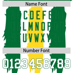 White Kelly Green and Gold Graffiti Flag Football Jersey 4