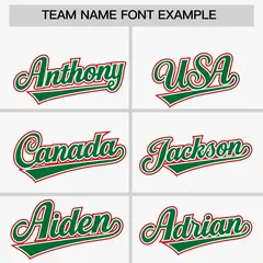 White Kelly Green and Red Raglan Sleeves Baseball Jersey 3