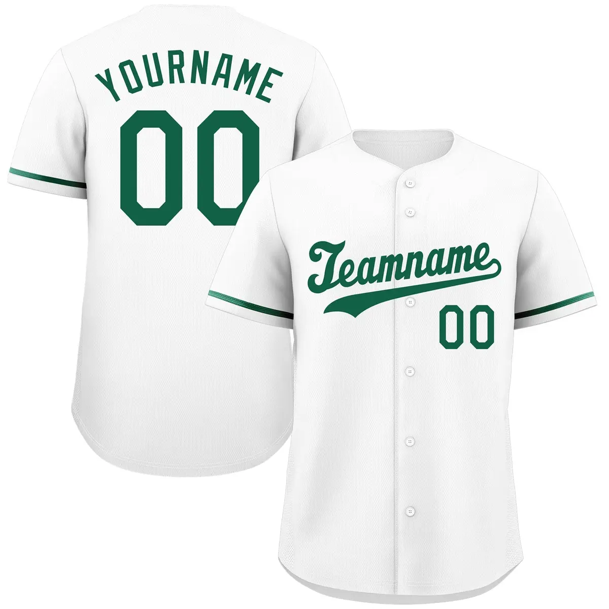 White Kelly Green Authentic Classic Baseball Jersey