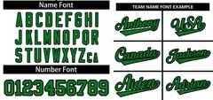White Kelly Green Black Classic Two-Button Softball Jersey 3