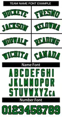 White Kelly Green Black Classic Two-Button Softball Jersey 3