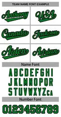 White Kelly Green Black Classic Two-Button Softball Jersey 3