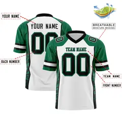 White Kelly Green-Black Raglan Side Pattern Football Jersey 2