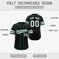 White Kelly Green Black Reversible Two-Button Baseball Jersey 3