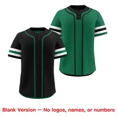 White Kelly Green Black Reversible Two-Button Baseball Jersey 9