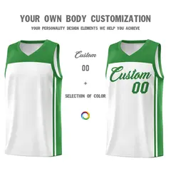 White Kelly Green Classic Sets Sports Basketball Jersey 3