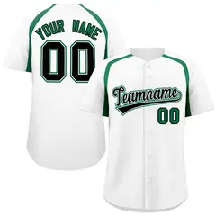White Kelly Green Color Block Authentic Baseball Jersey