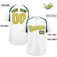White Kelly Green Color Block Authentic Baseball Jersey 2