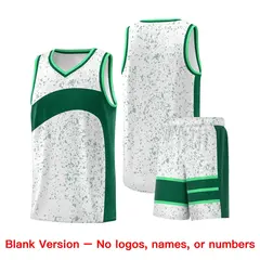 White Kelly Green Dot Graffiti Irregular Pattern Basketball Jersey 7