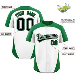 White Kelly Green Edge Color Block Authentic Baseball Jersey